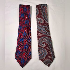 Christian Dior Silk Abstract Paisley Tie Bundle